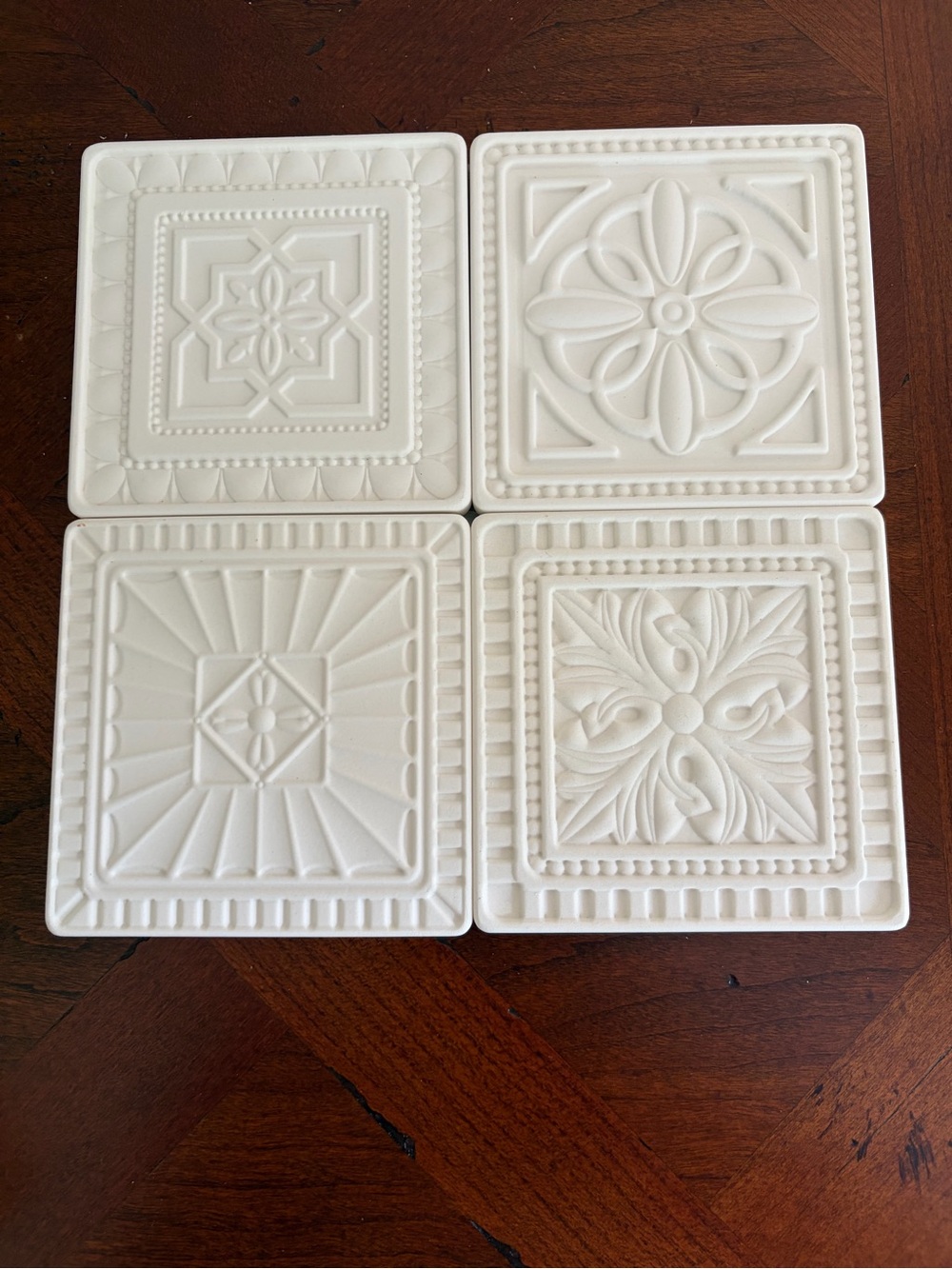 Vintage set of 4 Lenox Forum Collection Square Ceramic Coasters, NEW in box